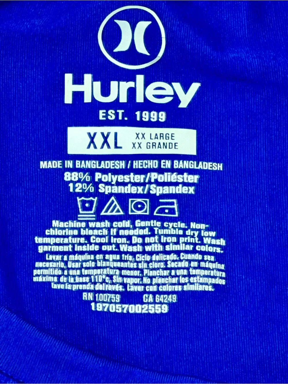 Hurley Men's XXL Long Sleeve Swim Shirt